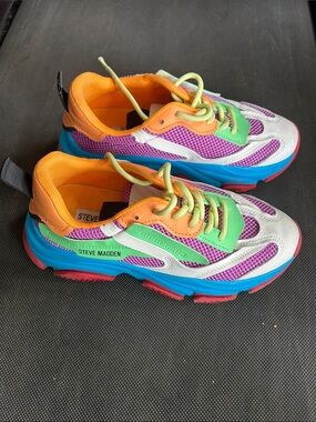 Steve Madden Women Neon Multicolor Chunky Sneakers